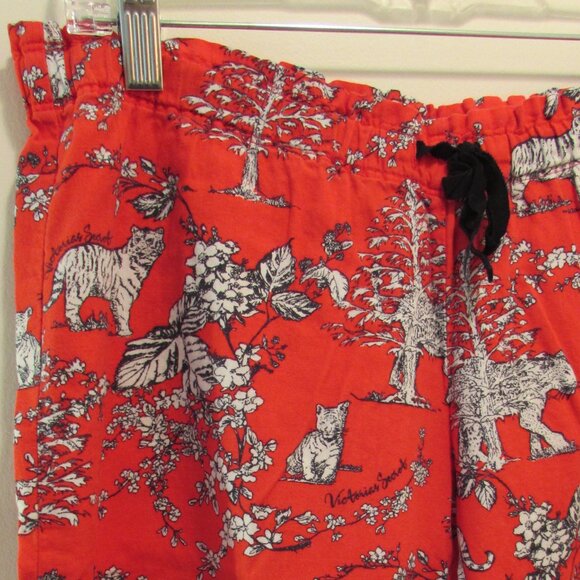 Victorias Secret Red Cotton Big Cat Sleep Pants Medium - Picture 1 of 16